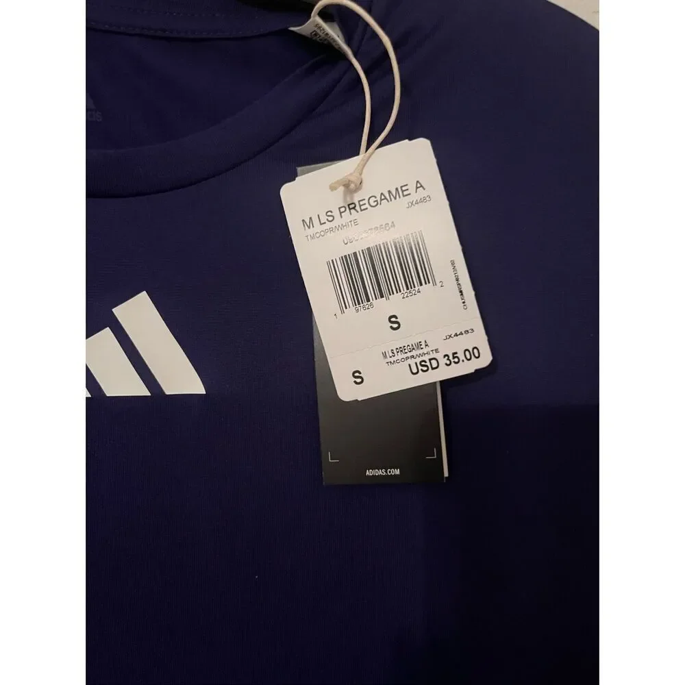 Adidas Pre Game Long Sleeve T-Shirt Purple  NEW NWT
